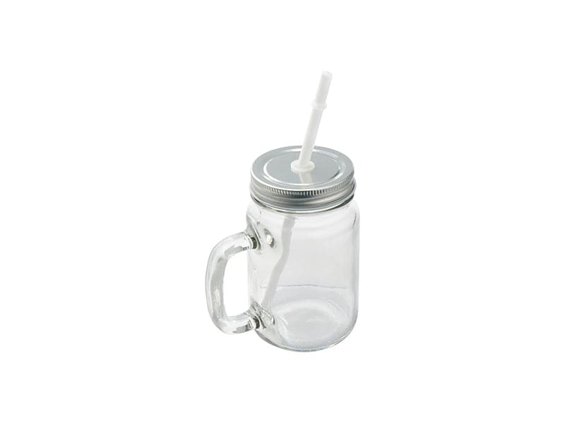 Pearl Coating™ 12oz Sublimation Circular Mason Jar with Straw Clear - Case of 36 - Joto Imaging Supplies US