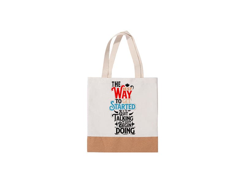 Sublimation Linen Stitching Cork Eco Friendly Shopping Bag - Pack of 10