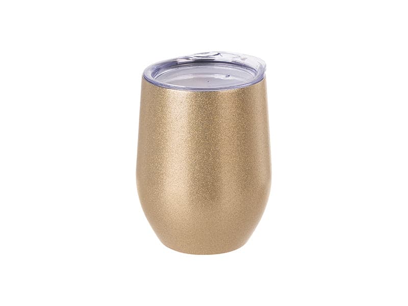 Pearl Coating™ 12oz Sublimation Stainless Steel Stemless Wine Cup with Lid Gold - Pack of 5 - Joto Imaging Supplies US