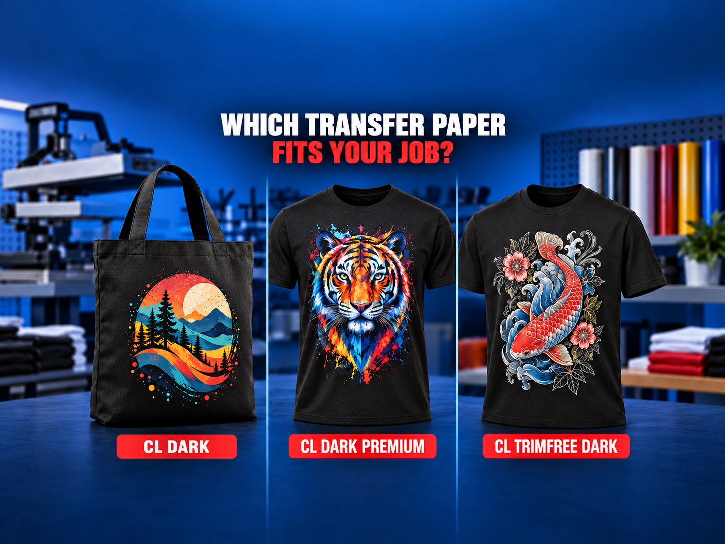 CL Dark vs CL Dark Premium vs CL TrimFree Dark: Which Color Laser Transfer Paper Fits Your Shop