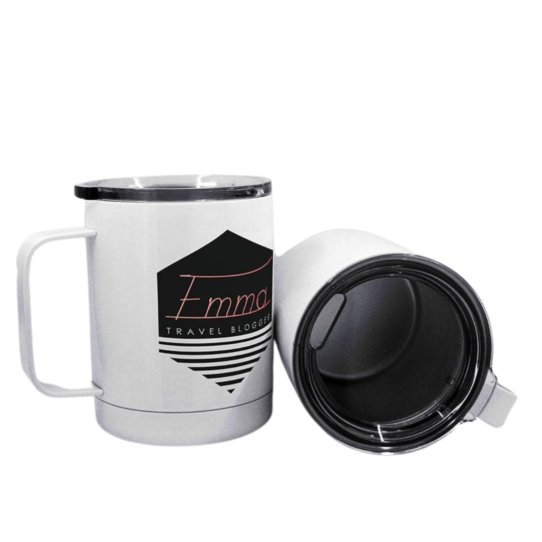 12 oz Sublimation Stainless Steel Coffee Cup with Lid - Pack of 5