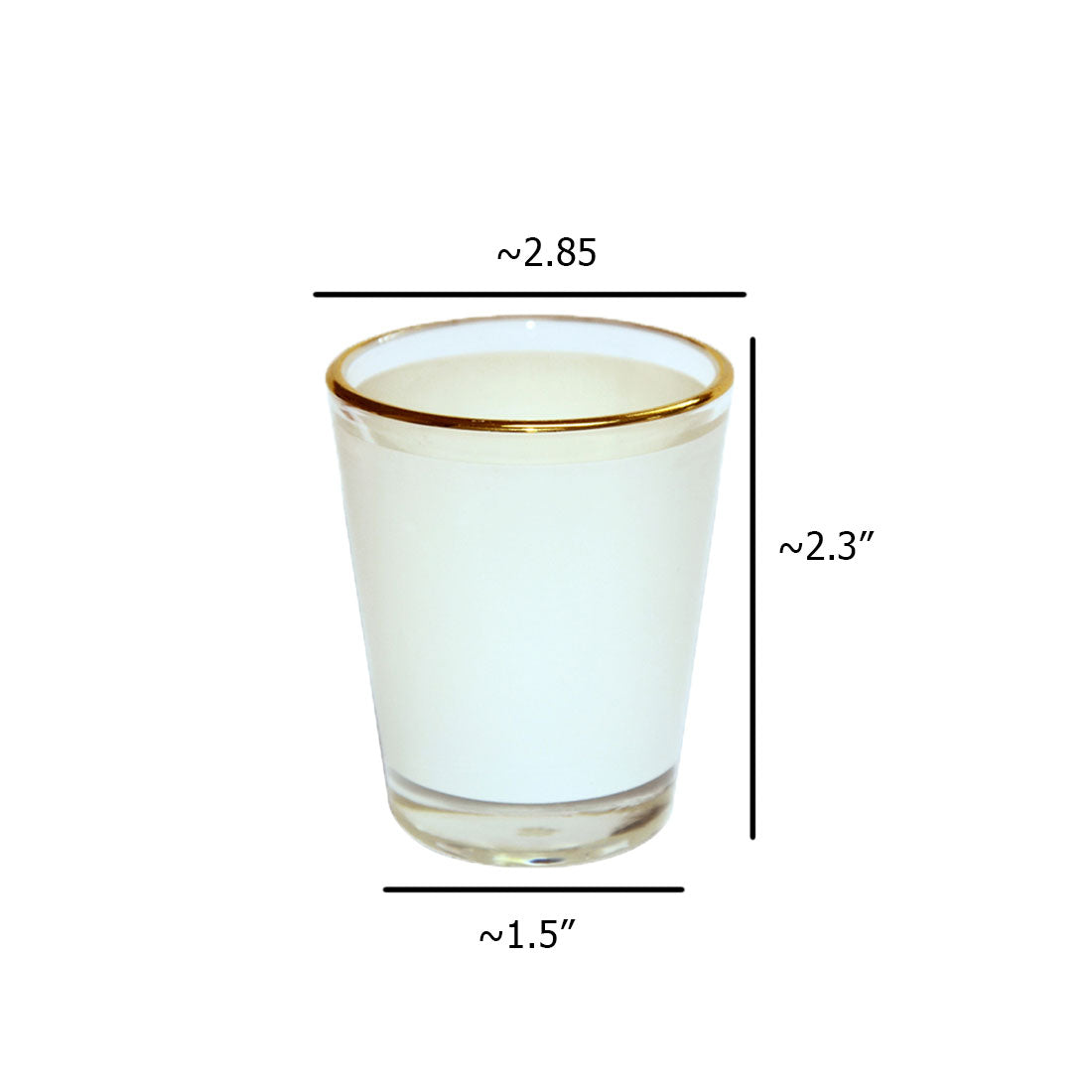 Pearl Coating™ 1.5oz Sublimation Shot Glass with Gold Rim - Pack of 12 - Joto Imaging Supplies US