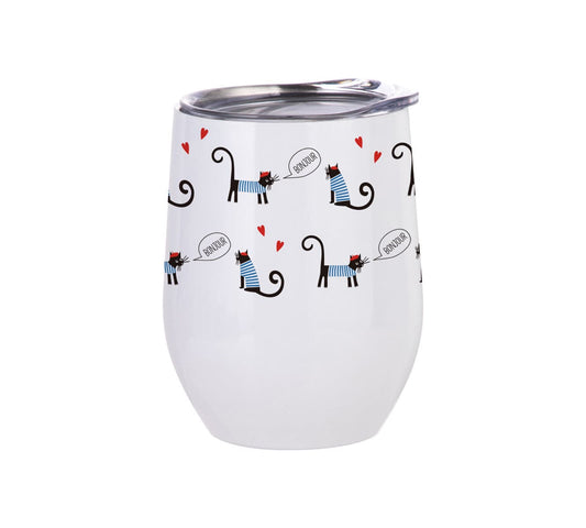 Pearl Coating™ 12oz Sublimation Stainless Steel Stemless Wine Cup with Lid White - Pack of 5 - Joto Imaging Supplies US