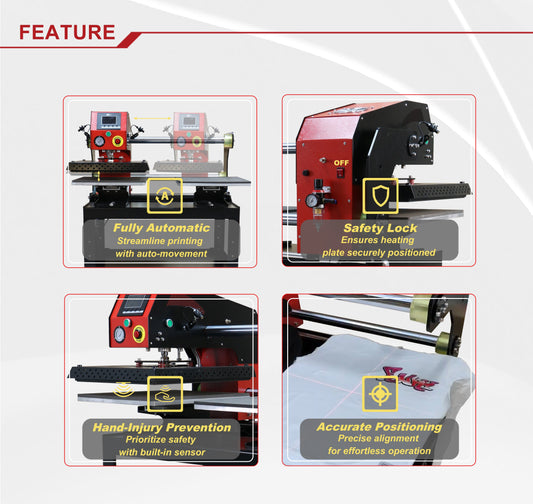 Automatic Dual-Station Shuttle Heat Press with Stand 40x50cm w/Laser - Joto Imaging Supplies Canada