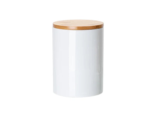 Pearl Coating™ Sublimation Ceramic Storage Jar with Bamboo Lid - Pack of 3 - Joto Imaging Supplies US