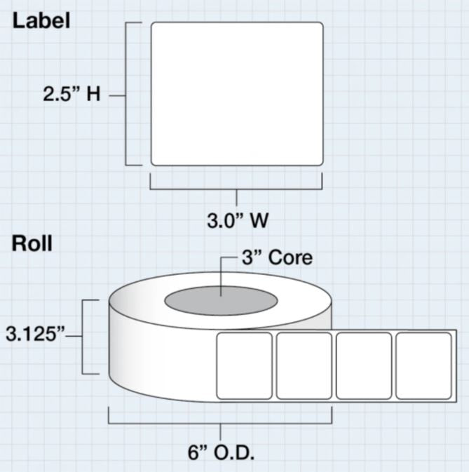 3 in x 2.5 in Clear Gloss Lamination Label roll for IColor 250 (750/roll) - Joto Imaging Supplies US
