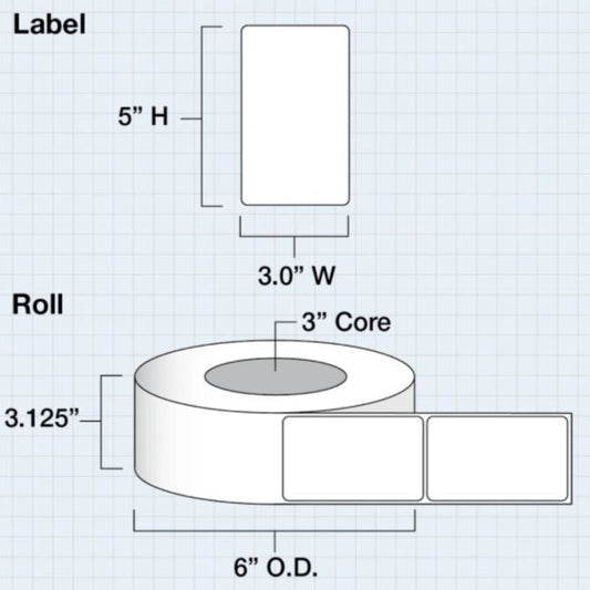 3 in x 5 in (76 x 127mm) Die Cut High Gloss Paper for IColor 200 / 250 (475 labels per roll) - Joto Imaging Supplies US