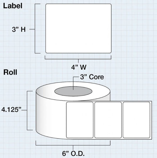 4 in X 3 in Clear Gloss Lamination Label roll for IColor 250 (625/roll) - Joto Imaging Supplies US