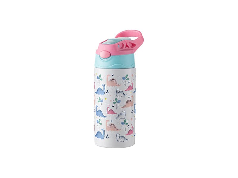 Joto Pearl Coating™ 12oz Sublimation Kids Stainless Steel Bottle with Silicon Straw Cap - Case of 5 - Joto Imaging Supplies US