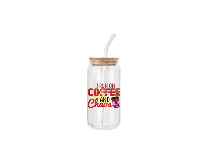 Pearl Coating™ 18oz Sublimation Glass Can with Bamboo Lid Clear - Pack of 12 - Joto Imaging Supplies US