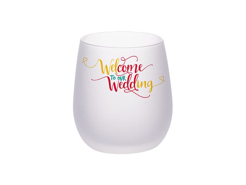 10 oz Sublimation Stemless Wine Glass Frosted - Pack of 12