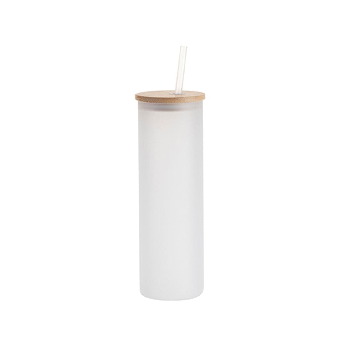 Pearl Coating™ 20oz Sublimation Frosted Glass Skinny Tumbler with Straw & Bamboo Lid - Pack of 6 - Joto Imaging Supplies US