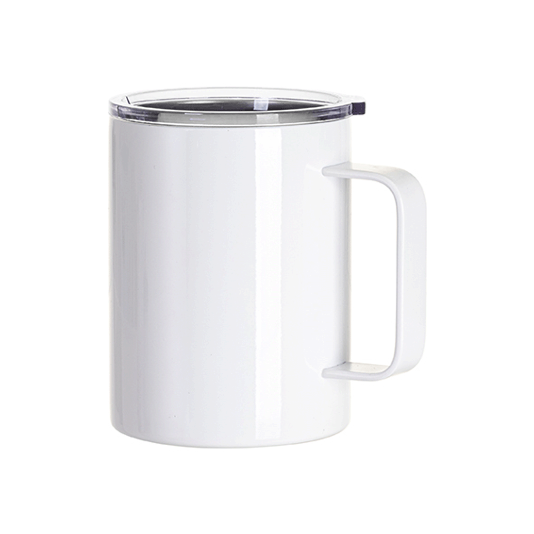 Pearl Coating™ 13oz/400ml Sublimation Stainless Steel Coffee Cup with Clear Flat Lid & Handle - Pack of 5 - Joto Imaging Supplies US