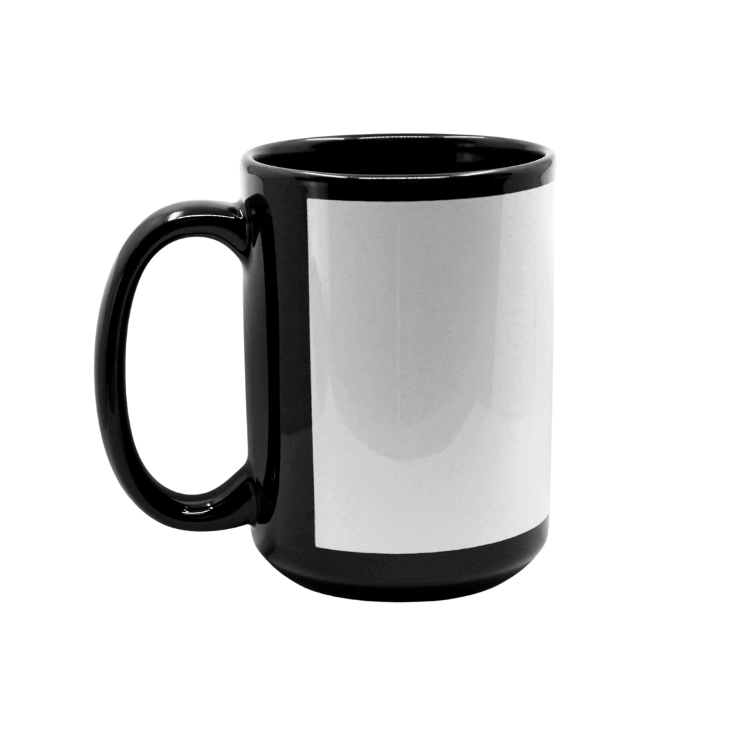Pearl Coating™ Sublimation Black Mug with White Patch - Case of 36 - Joto Imaging Supplies US