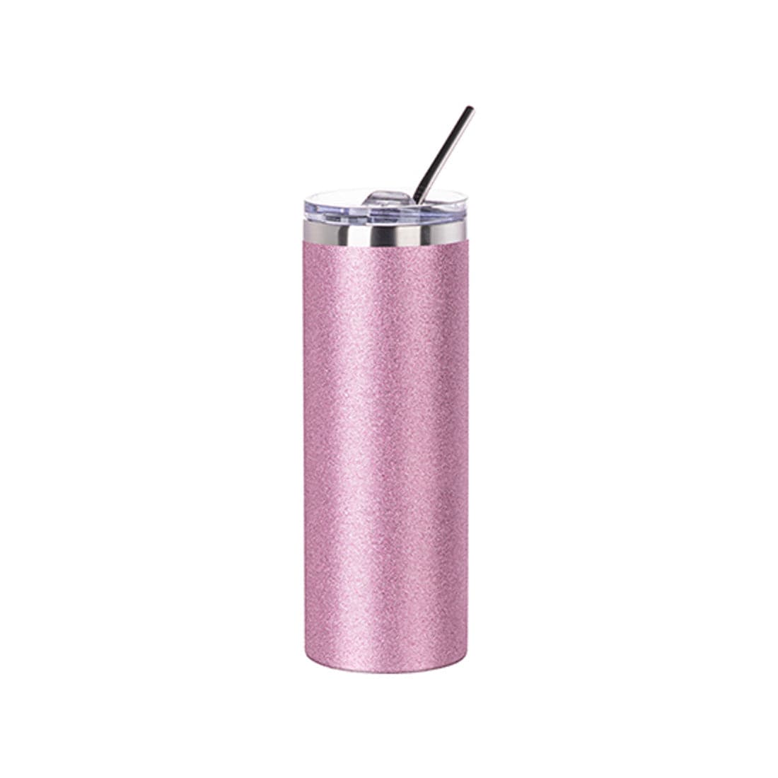 Pearl Coating™ 20oz/600ml Sublimation Glitter Stainless Steel Silver Skinny Tumbler with Straw & Lid - Pack of 5 - Joto Imaging Supplies US