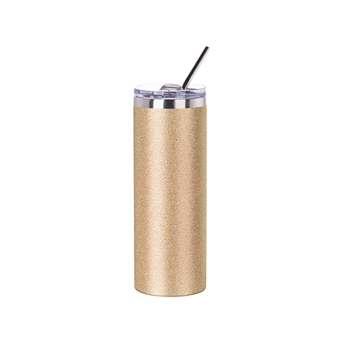 Pearl Coating™ 20oz/600ml Sublimation Glitter Stainless Steel Silver Skinny Tumbler with Straw & Lid - Pack of 5 - Joto Imaging Supplies US