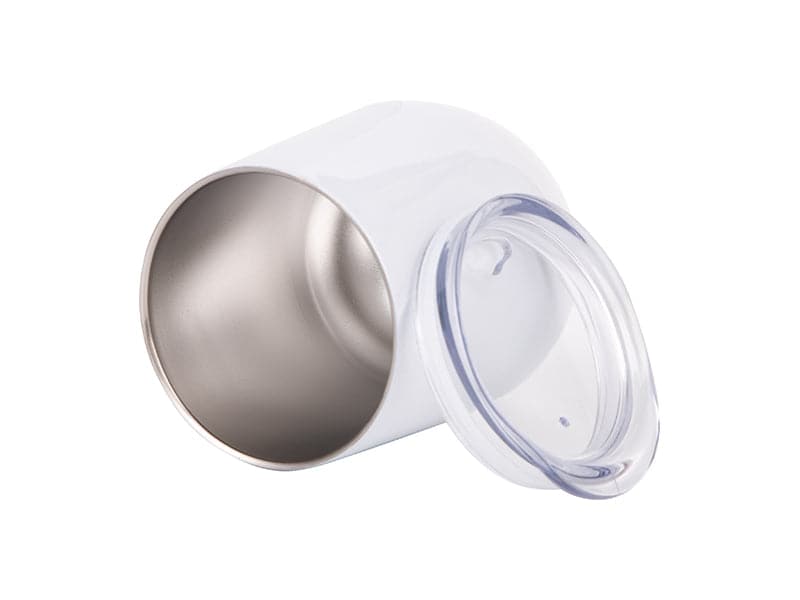 Pearl Coating™ 12oz Sublimation Stainless Steel Stemless Wine Cup with Lid White - Pack of 5 - Joto Imaging Supplies US