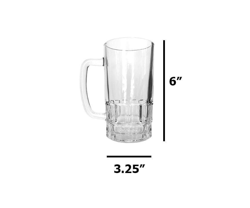 Pearl Coating™ Sublimation 18oz Clear Beer Stein - Pack of 6 - Joto Imaging Supplies US