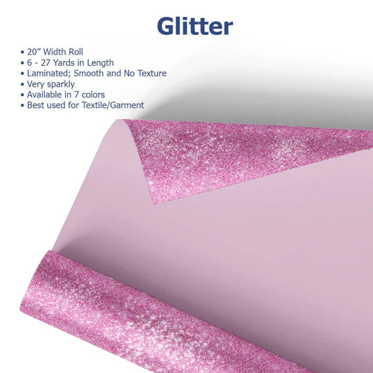 Glitter Heat Transfer Vinyl 20" - Joto Imaging Supplies US