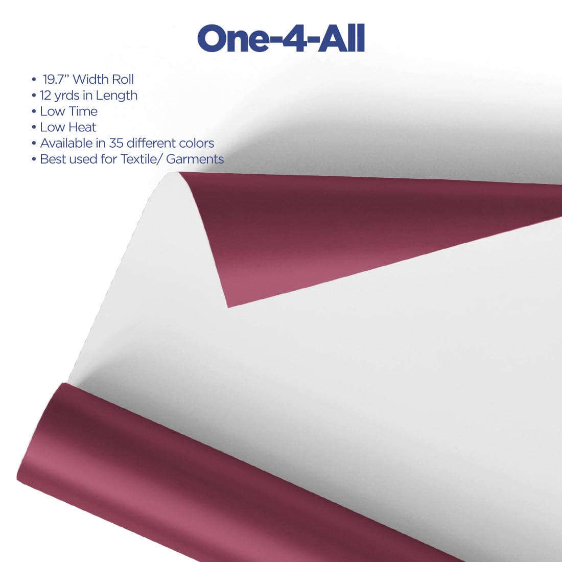 Multicut™ One-4-All™ Transfer Vinyl 19.7" x  30, 27, 12, 6 Yards - Joto Imaging Supplies US