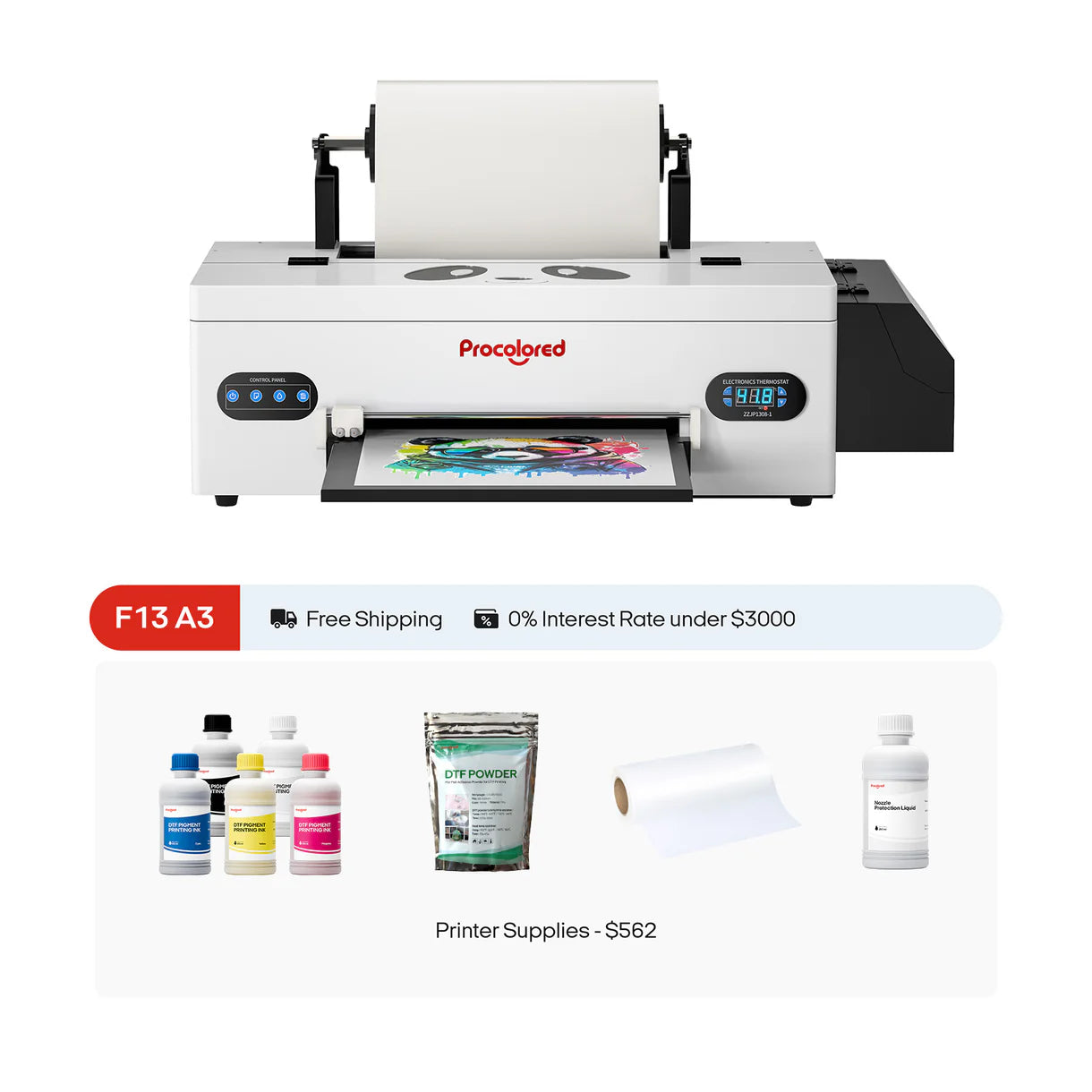 Procolored F13 Panda DTF Printer 13" A3 L1800 - Joto Imaging Supplies US