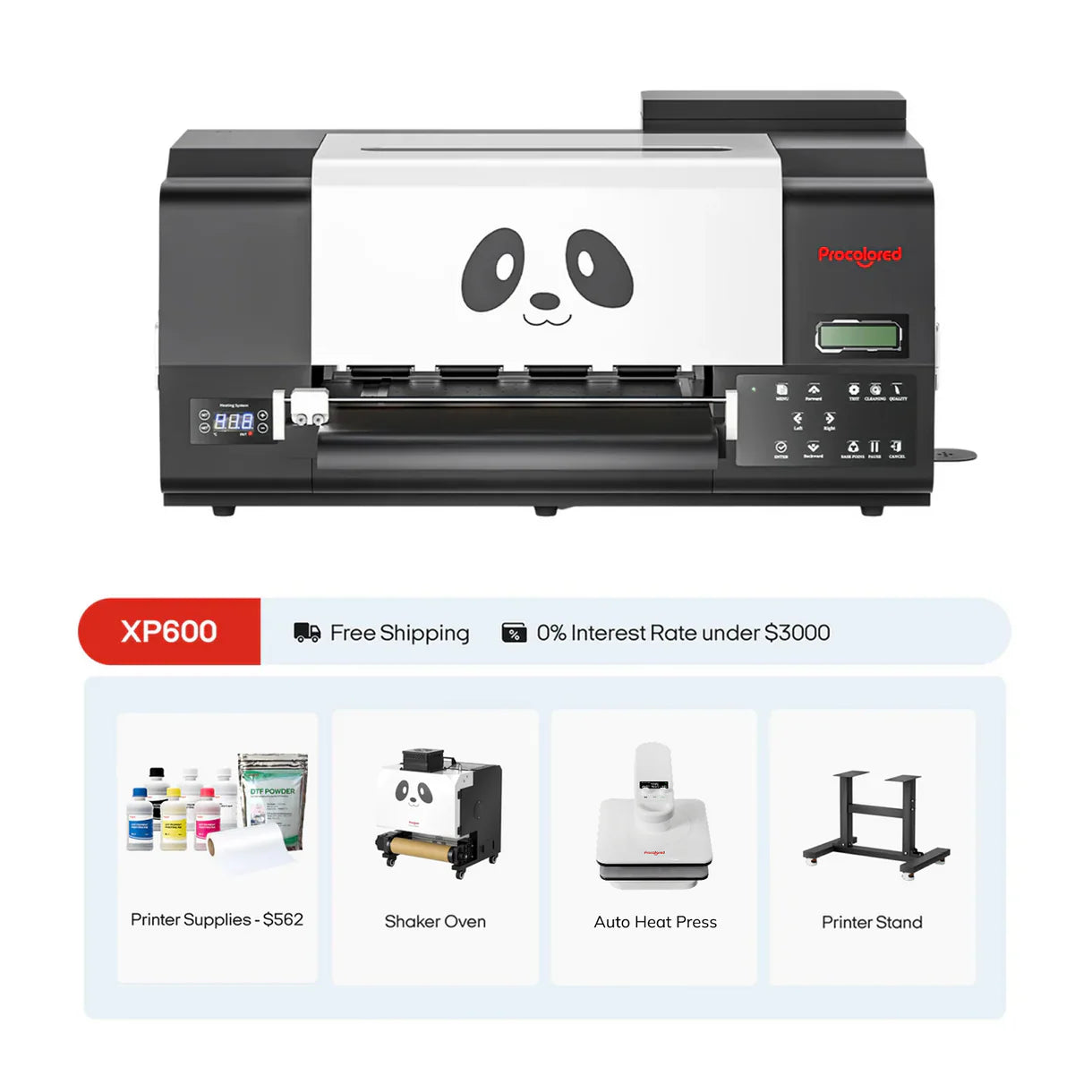 Procolored F13 Pro Panda DTF Printer 13" A3 Dual XP600 - Joto Imaging Supplies US