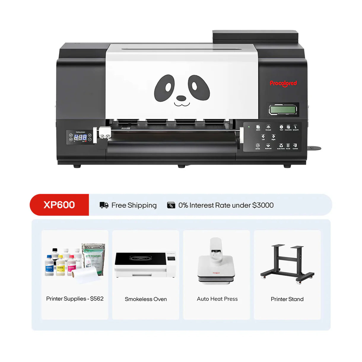 Procolored F13 Pro Panda DTF Printer 13" A3 Dual XP600 - Joto Imaging Supplies US