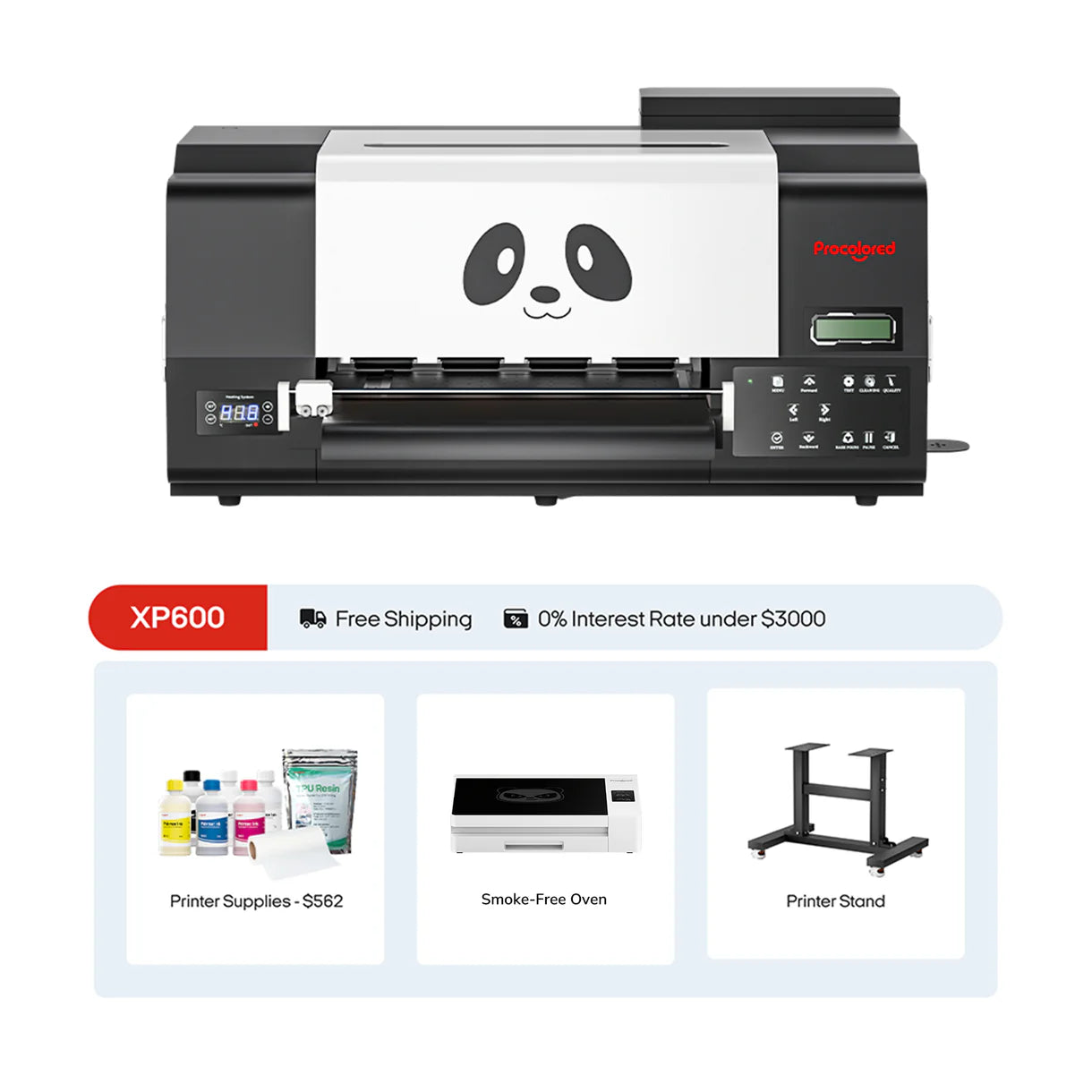 Procolored F13 Pro Panda DTF Printer 13" A3 Dual XP600 + Stand + Oven - Joto Imaging Supplies US