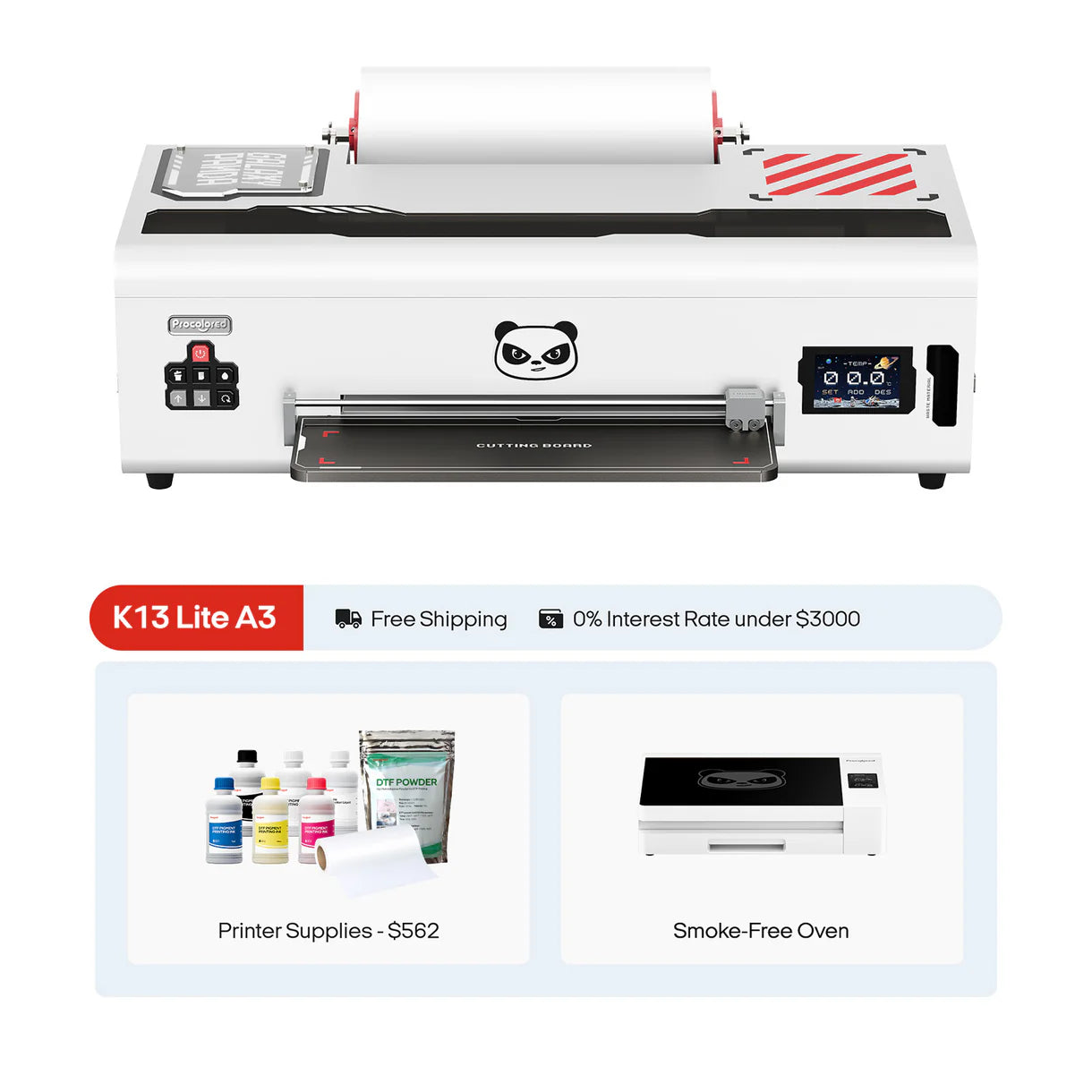 Procolored K13 Lite DTF Printer 13" A3 & Oven Premium - White - Joto Imaging Supplies US