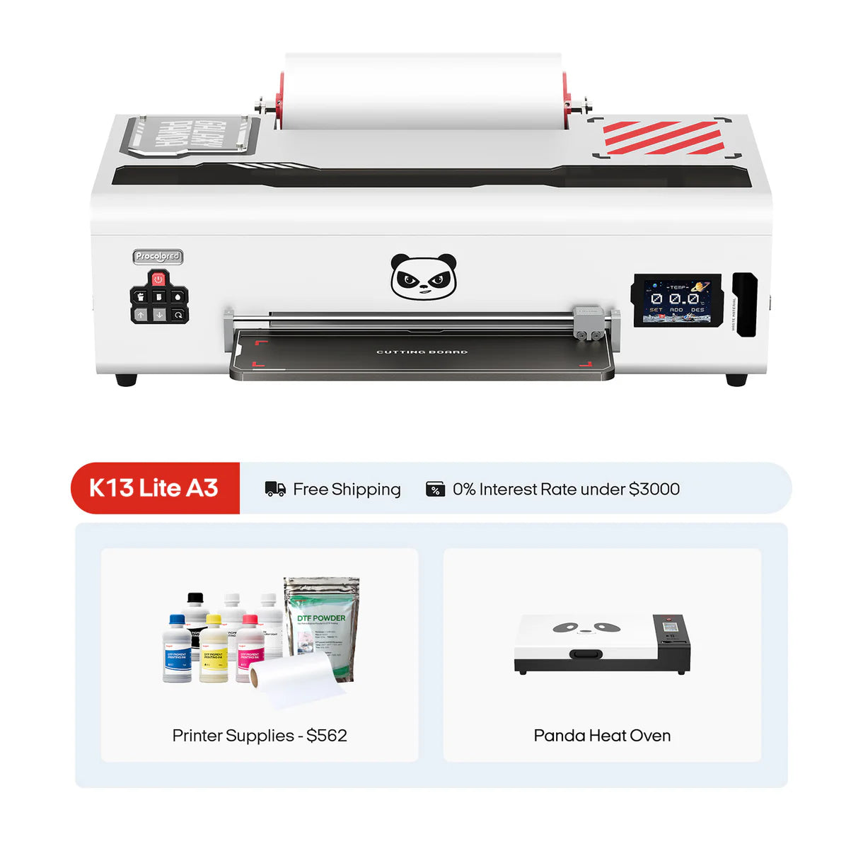 Procolored K13 Lite DTF Printer 13" A3 & Oven - White - Joto Imaging Supplies US