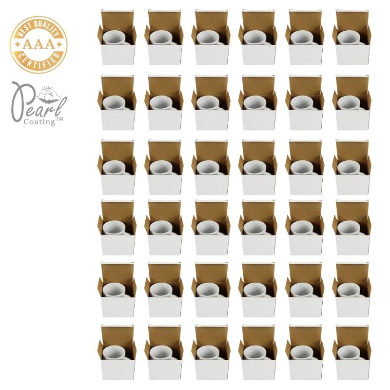 Pearl Coating 11oz Sublimation  White Mug with White Box 36 Pieces
