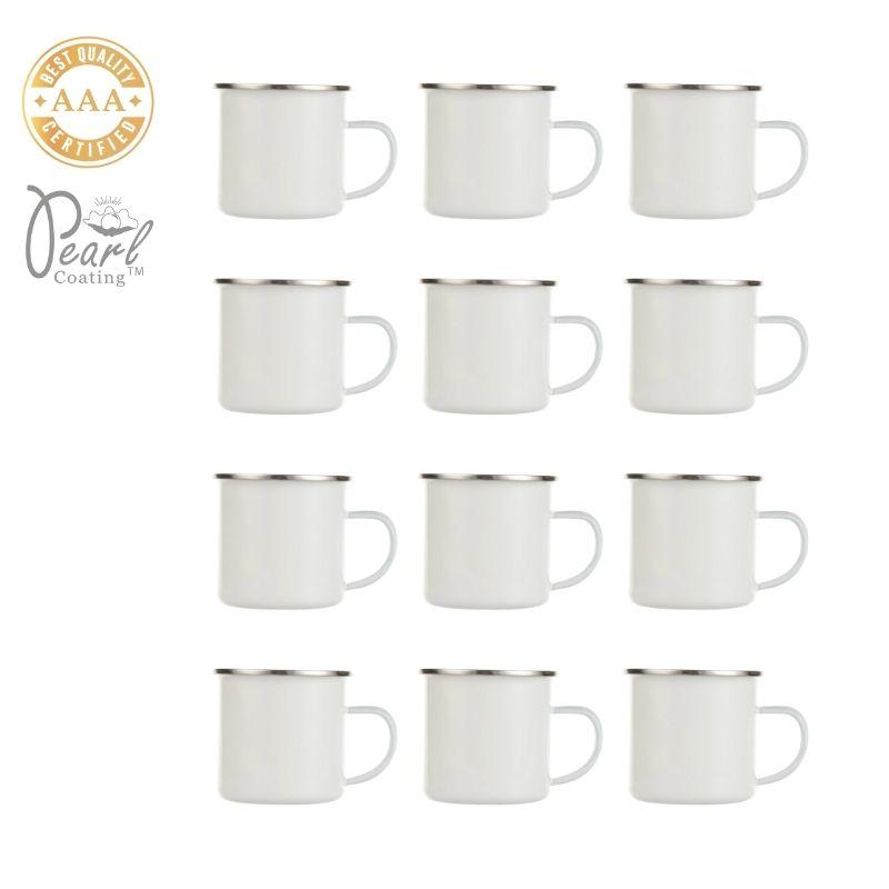 Pearl Coating 12oz Sublimation Camp Enamel Cup Pack of 12
