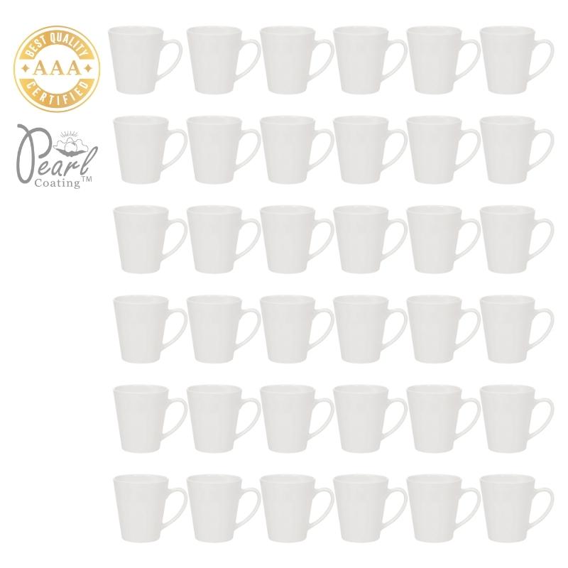 Pearl Coating 12oz Sublimation Latte White Mug 36 Pieces