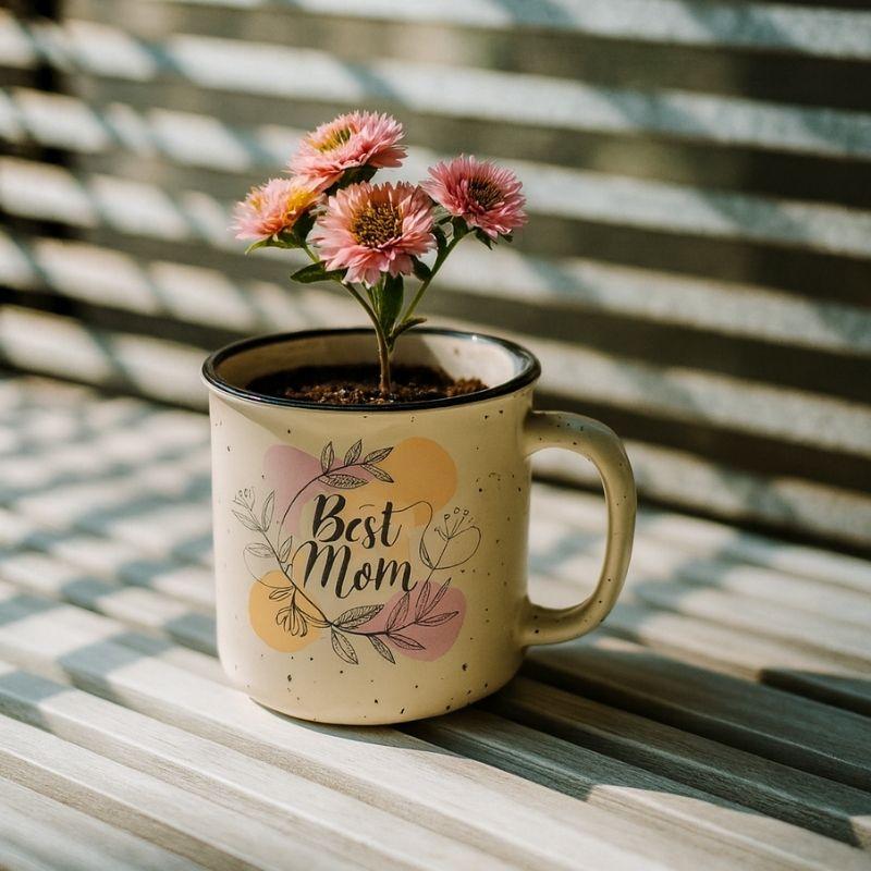 Pearl Coating 13oz Ceramic Birthday White Mug Mug