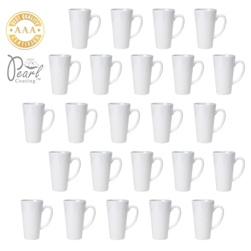 Pearl Coating 17oz Sublimation Latte White Mug 24 Pieces