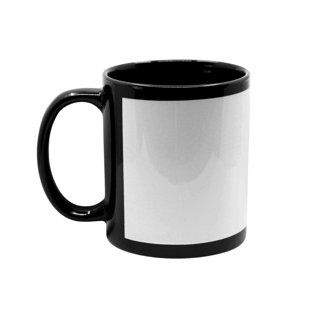 Pearl Coating™ Sublimation Black Mug with White Patch - Case of 36 - Joto Imaging Supplies US