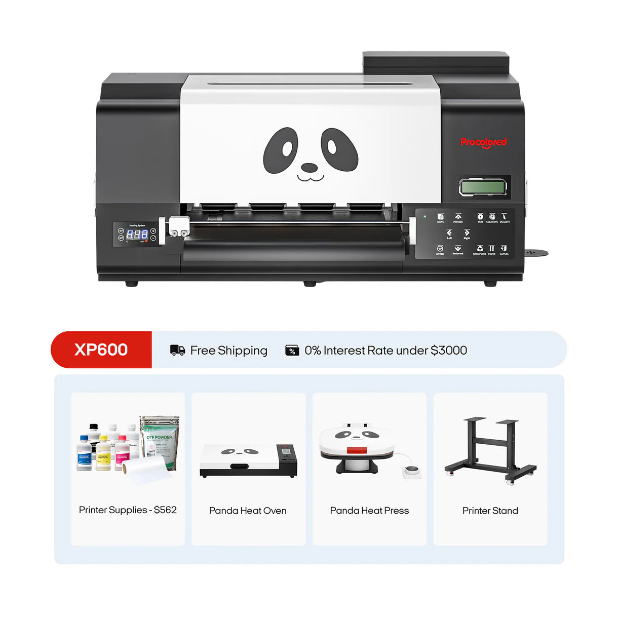 Procolored F13 Pro Panda DTF Printer 13" A3 Dual XP600 + Stand & Complete Bundle - Joto Imaging Supplies US