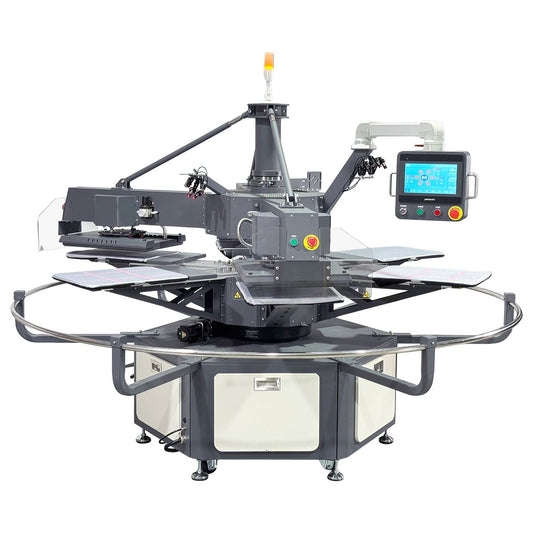 MicroTec APEX X6 6-Station 16" x 20" Fully Automatic Rotary Heat Press with Preheat