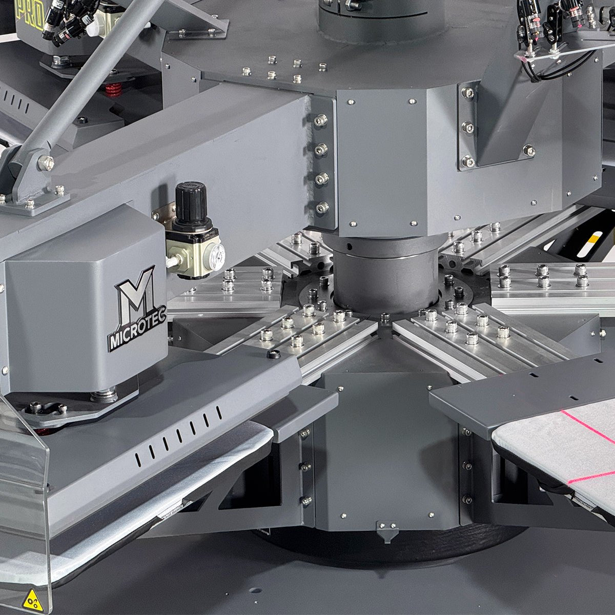 MicroTec APEX X6 6-Station 16" x 20" Fully Automatic Rotary Heat Press with Preheat