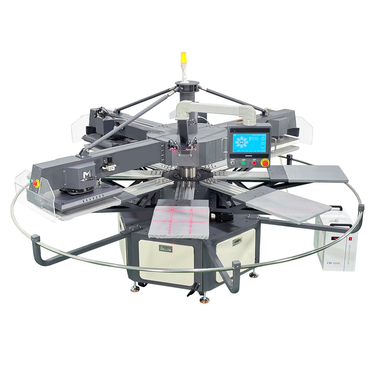 MicroTec APEX X8 8-Station 16" x 20" Fully Automatic Rotary Heat Press