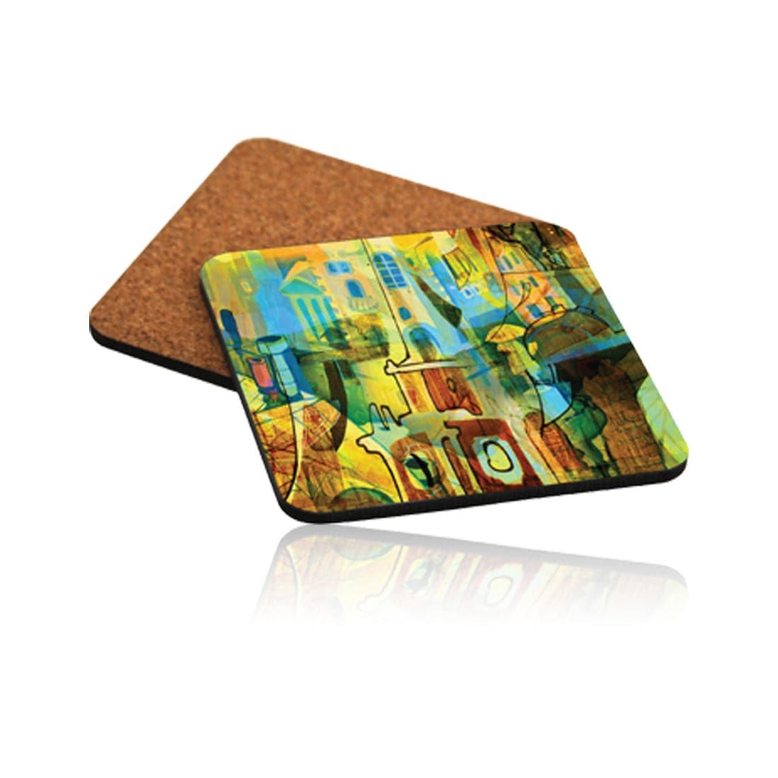 Sublimation Coaster W/Cork Bottom Square 3.75" x 3.75"
