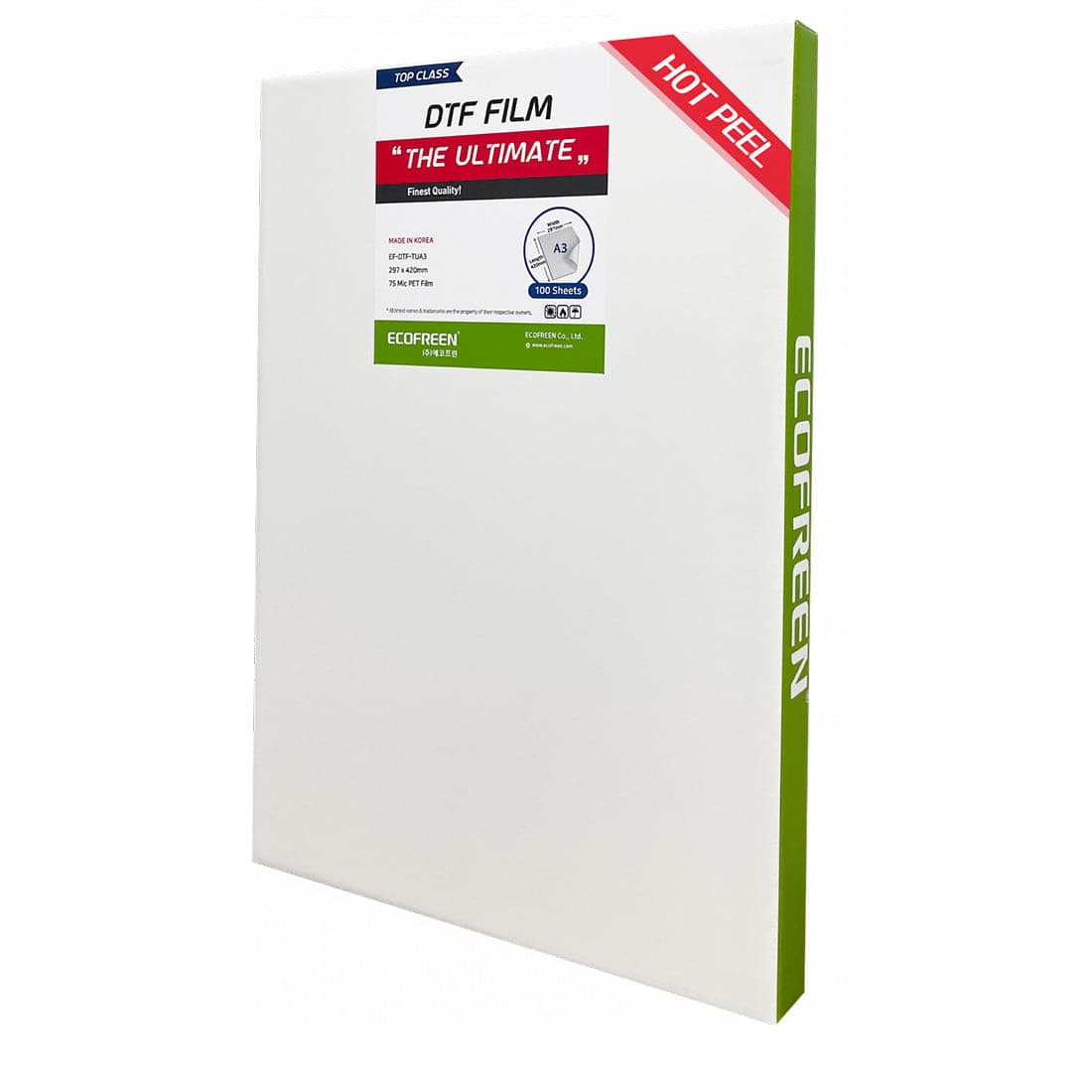 Ecofreen® Direct-to-Film (DTF) Ultimate Film - Sheets - Pack of 100 - Joto Imaging Supplies US