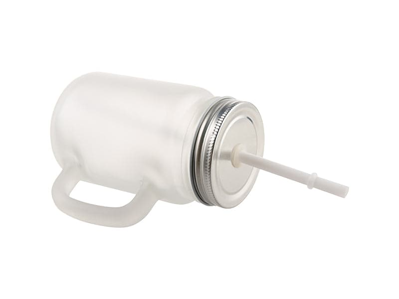 Pearl Coating™ 12oz Sublimation Circular Mason Jar with Straw Clear - Case of 36 - Joto Imaging Supplies US