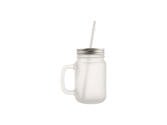 Pearl Coating™ 12oz Sublimation Circular Mason Jar with Straw Clear - Case of 36 - Joto Imaging Supplies US