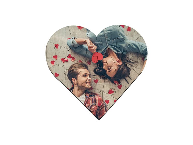 23pc Sublimation Heart Shape MDF Puzzle - Pack of 10