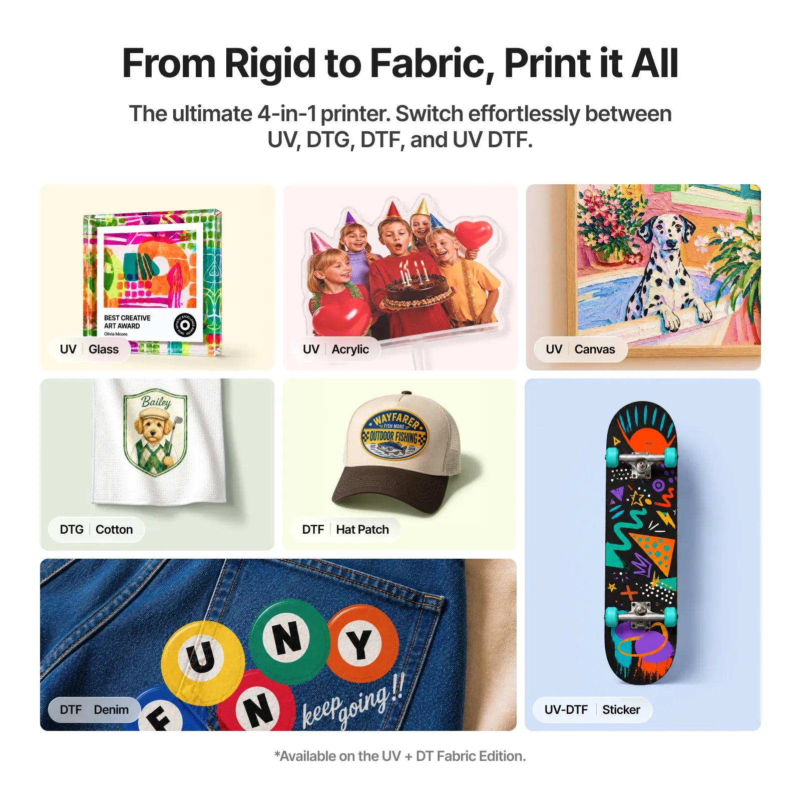 From rigid to fabric, print it all