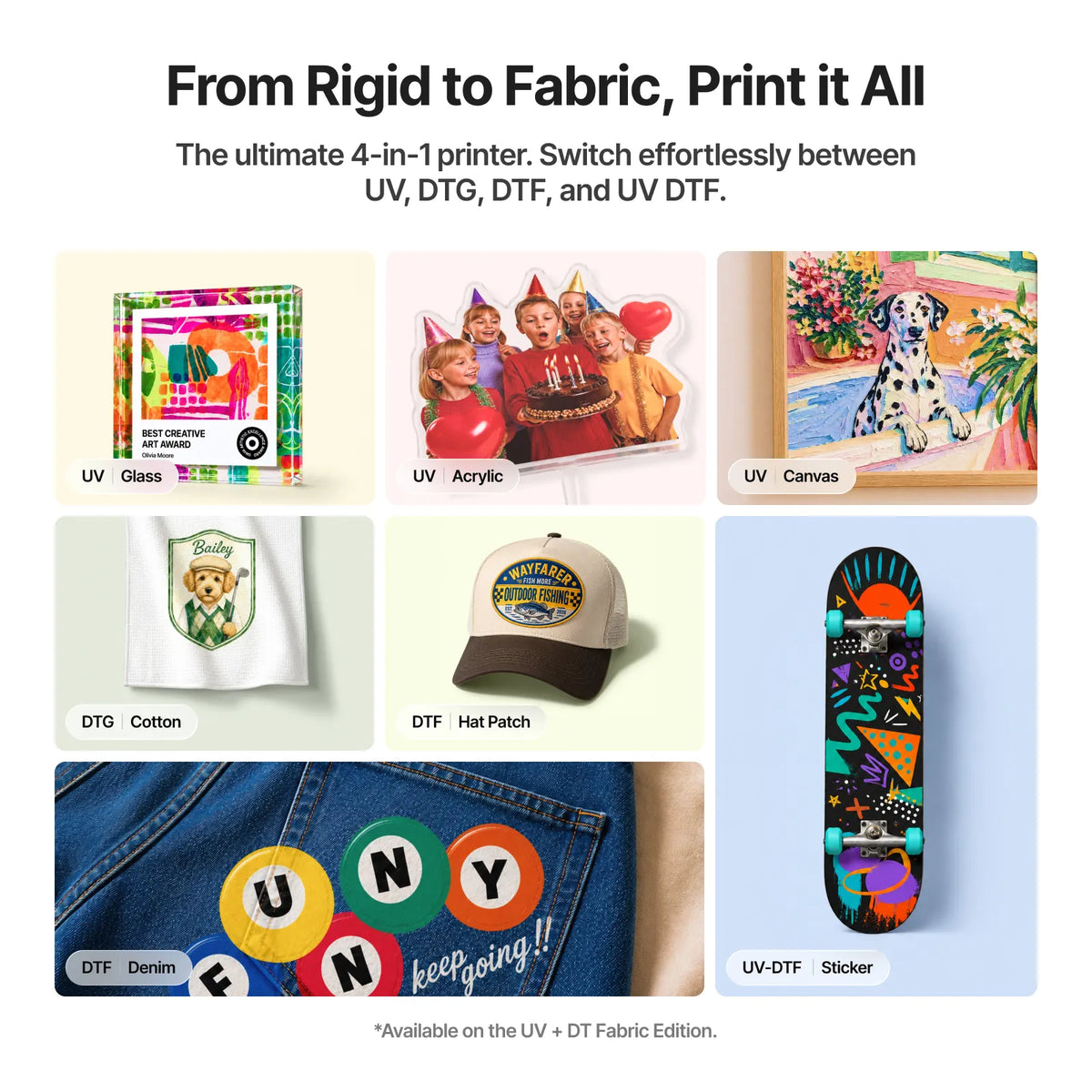 From rigid to fabric, print it all