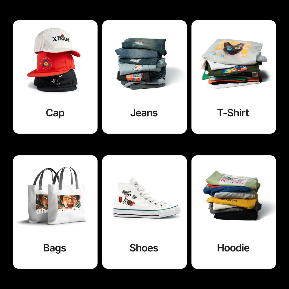 xTool Selected Apparel Printer Ink printing results