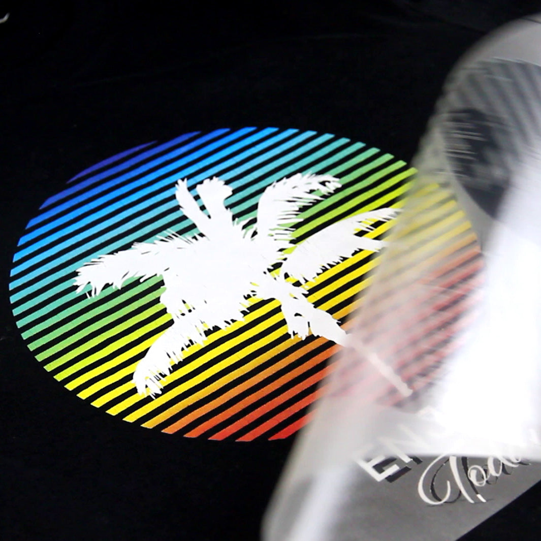 Vinyl peel-off, showcasing clean and easy removal of vinyl from backing