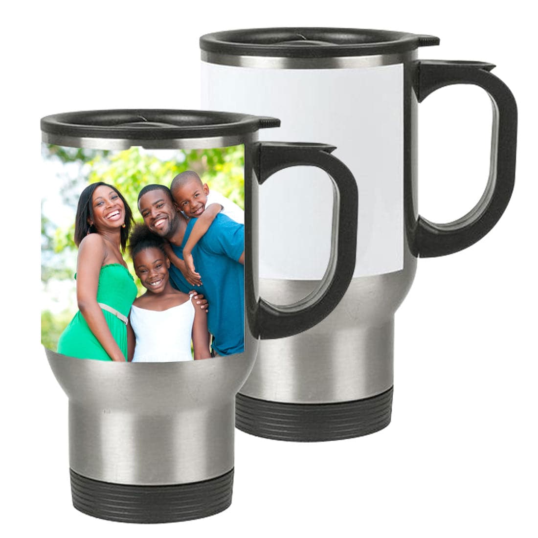 14 oz Sublimation Stainless Steel Travel Mug with White Patch